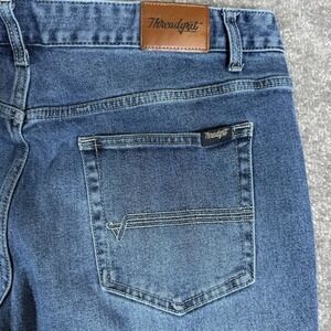 Threadgrit Jeans Men's 38x32 Blue Denim Caleb Relaxed Fit Bootcut Workwear